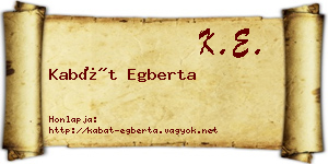 Kabát Egberta névjegykártya